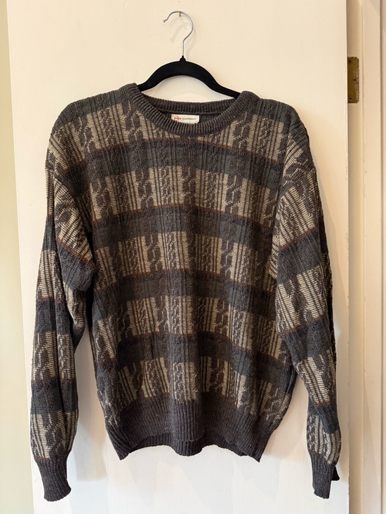 Vintage Other - Vintage RS & Company Gray Patterned Crewneck Grandpa Sweater - Men